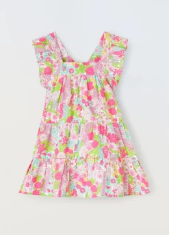 Blukids Abito a balze in puro cotone neonata- Vestitini