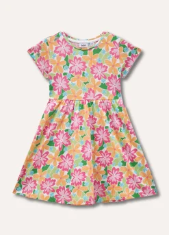 Blukids Abito a maniche corte in puro cotone bambina- Vestiti