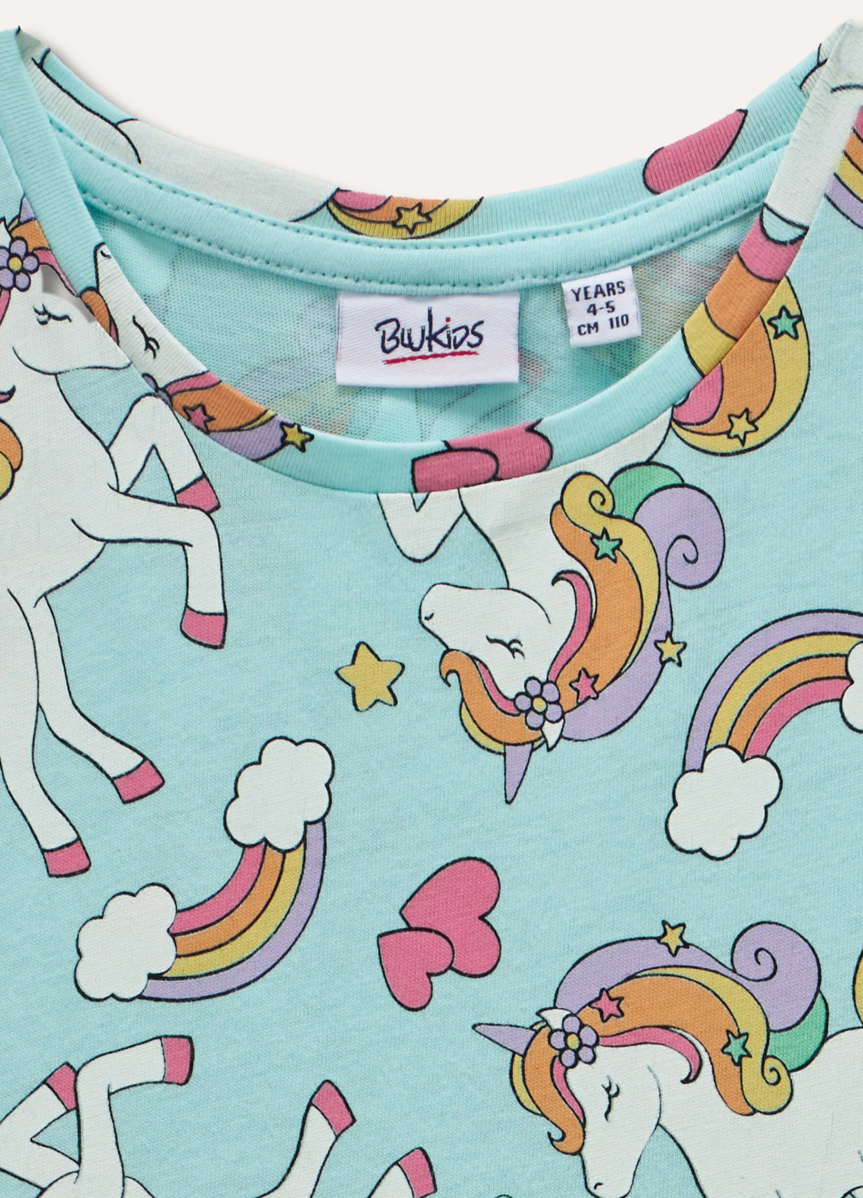 Blukids Abito a maniche corte in puro cotone bambina- Vestiti