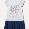 Blukids Abito corto con gonna a pieghe bambina- Vestiti
