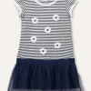 Blukids Abito rigato con tulle bambina- Vestiti