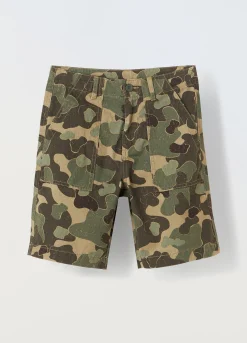 Blukids Bermuda camouflage in puro cotone ragazzo- Pantaloni
