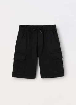 Blukids Bermuda cargo in french terry denim ragazzo- Jeans
