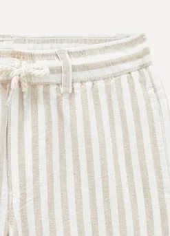 Blukids Bermuda in misto lino rigato bambino-Bambino Pantaloni