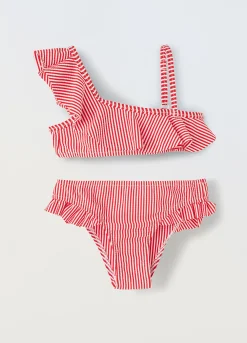 Blukids Bikini asimmetrico con motivo a righe bambina- Mare