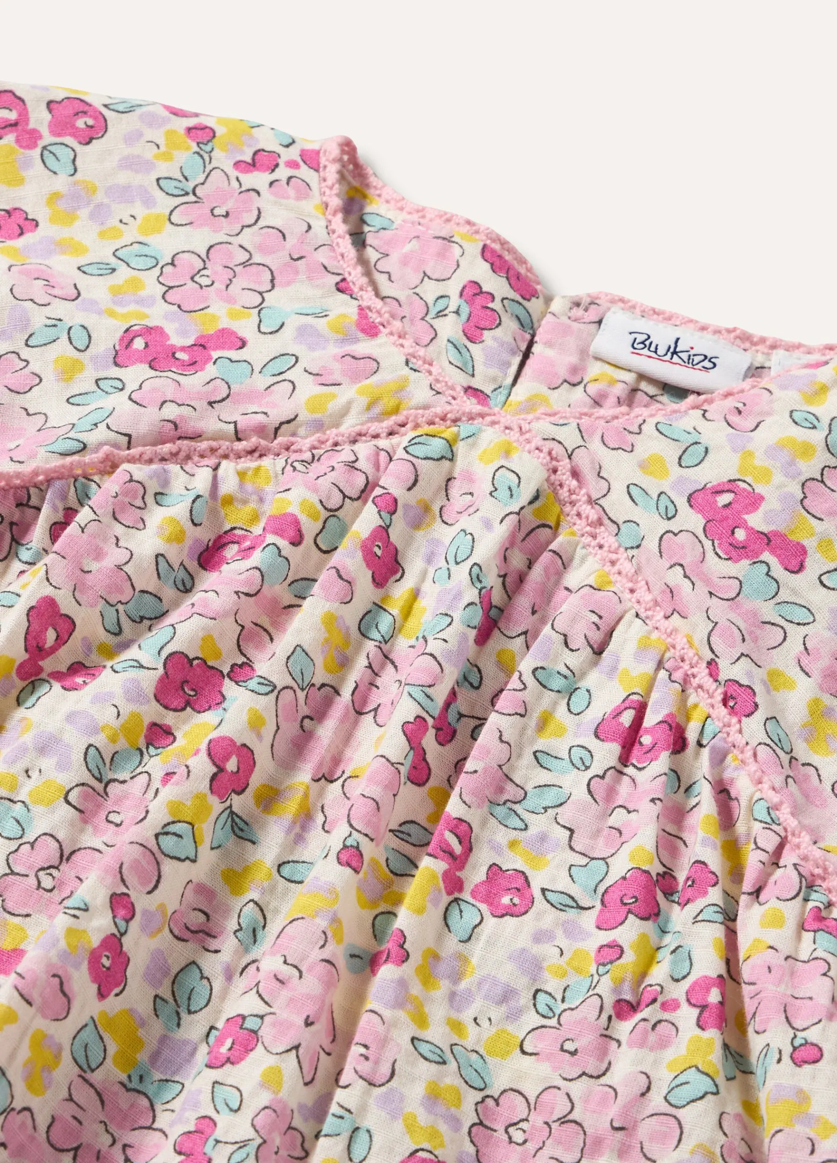 Blukids Blusa floreale in cotone stretch neonata- Camicie
