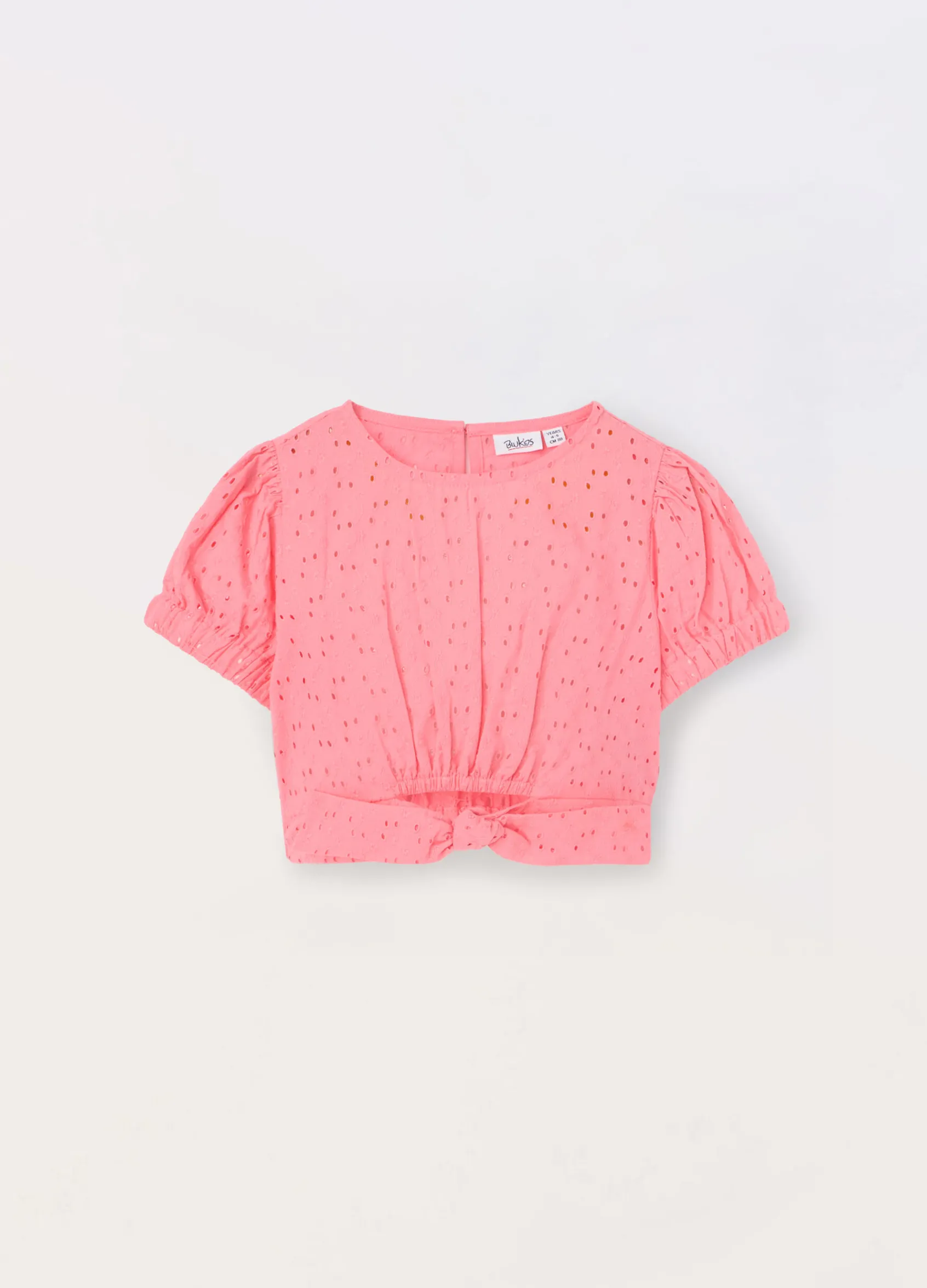 Blukids Blusa in puro cotone sangallo bambina- Camicie