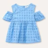 Blukids Blusa in puro cotone sangallo bambina- Camicie