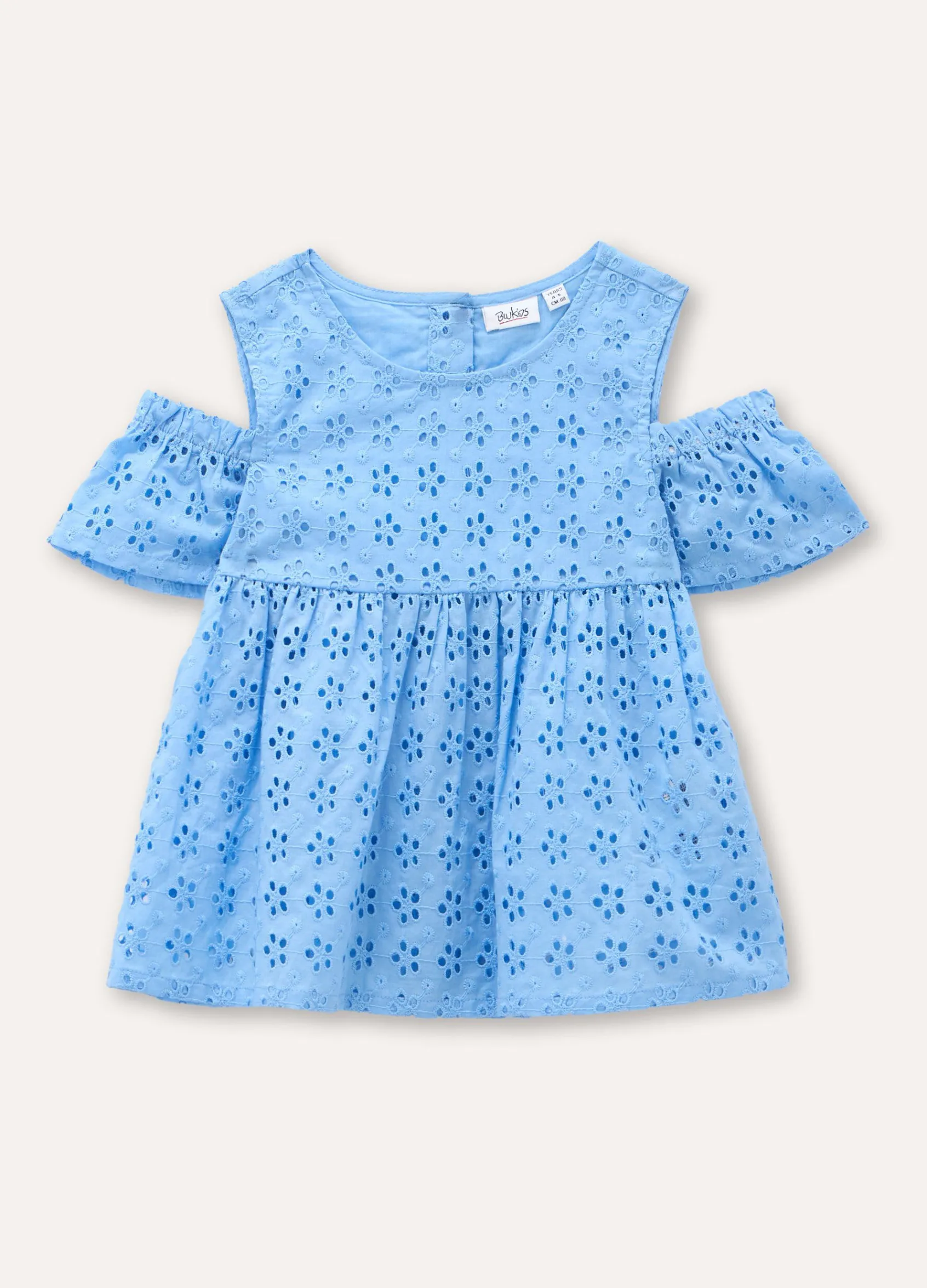 Blukids Blusa in puro cotone sangallo bambina- Camicie
