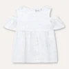Blukids Blusa in puro cotone sangallo bambina- Camicie