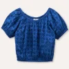 Blukids Blusa in puro cotone sangallo ragazza- Camicie