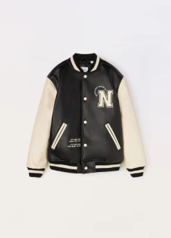 Blukids Bomber varsity in eco pelle ragazzo- Giubbotti E Piumini