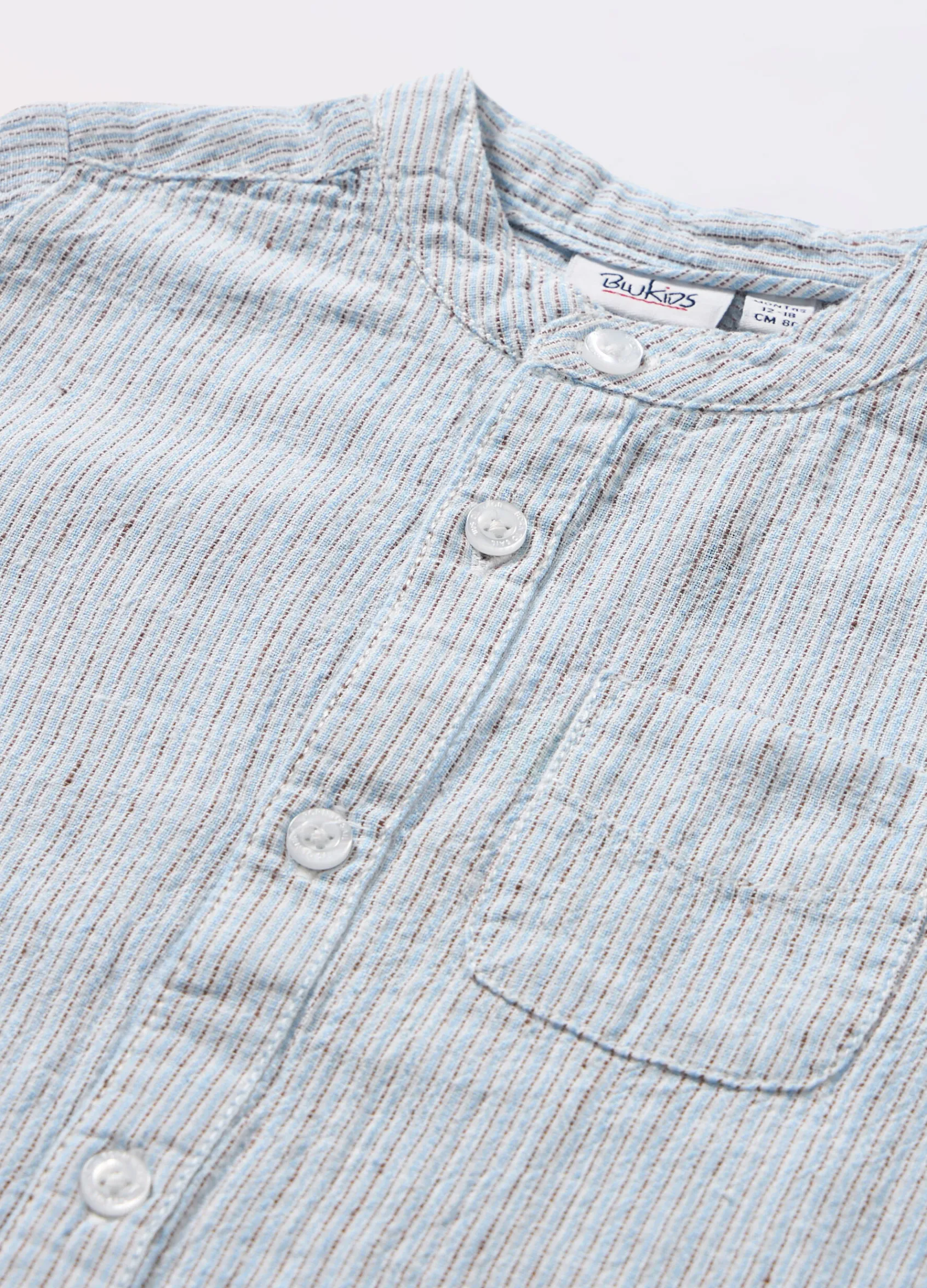 Blukids Camicia coreana misto lino neonato- Camicie