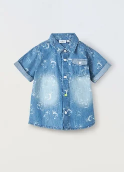 Blukids Camicia in denim di puro cotone neonato- Camicie
