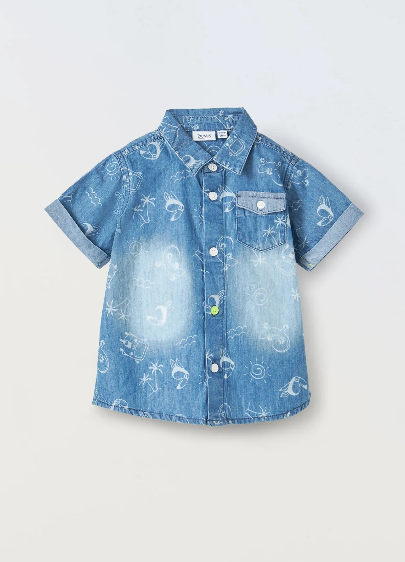 Blukids Camicia in denim di puro cotone neonato- Camicie