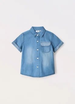 Blukids Camicia in denim di puro cotone neonato- Camicie