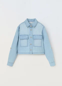 Blukids Camicia in denim di puro cotone ragazza- Camicie