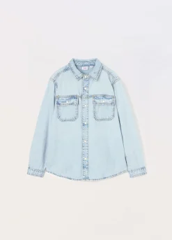 Blukids Camicia in denim di puro cotone ragazzo- Camicie