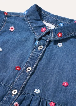 Blukids Camicia in denim di puro cotone neonata- Camicie