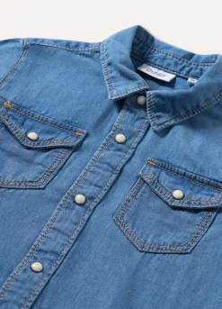 Blukids Camicia in denim di puro cotone neonato- Camicie