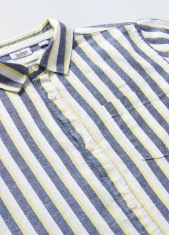 Blukids Camicia in misto lino a righe ragazzo- Camicie