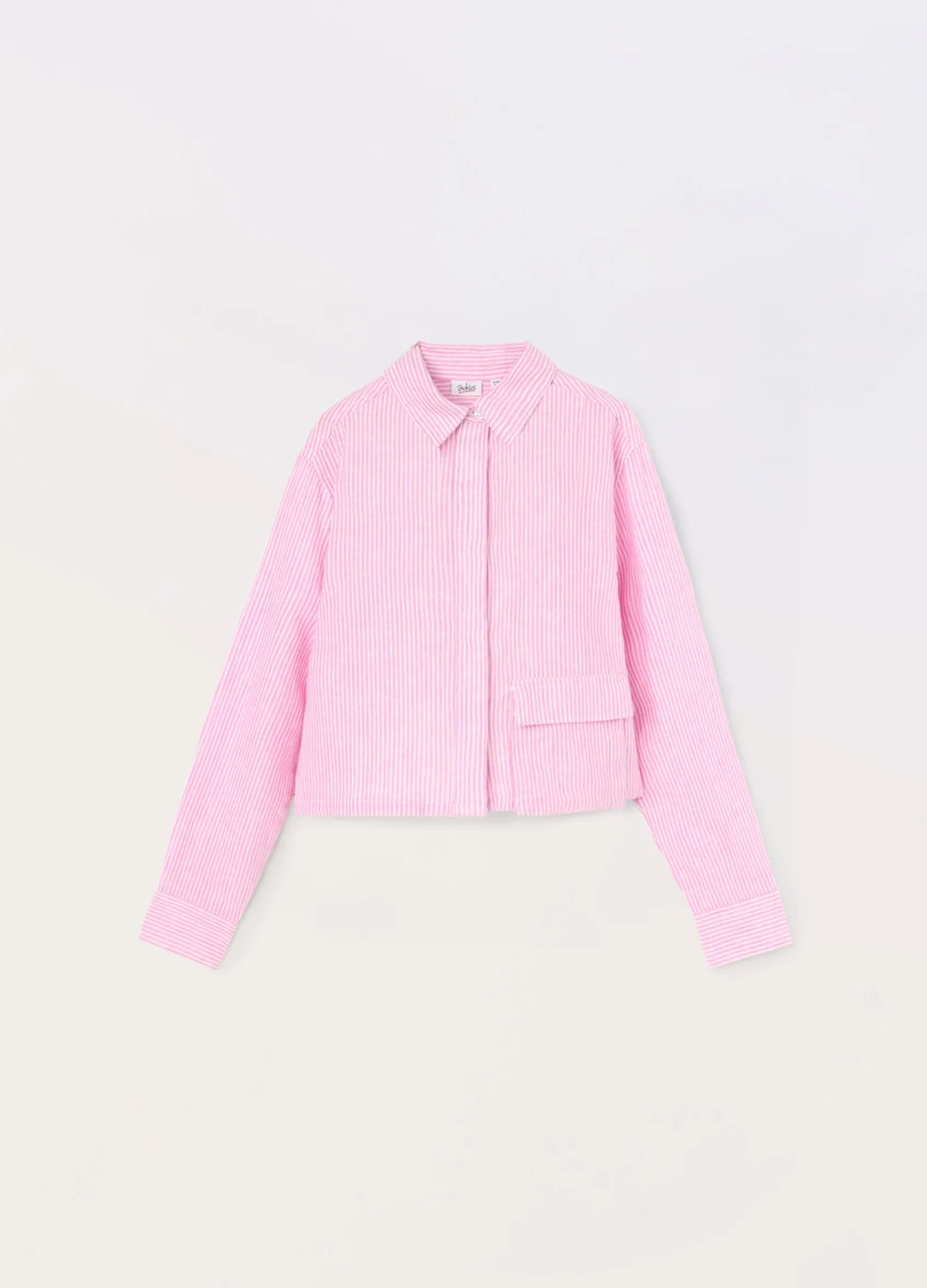 Blukids Camicia misto lino a righe ragazza- Camicie