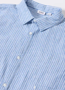 Blukids Camicia misto lino a righe ragazzo- Camicie