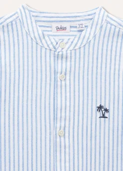 Blukids Camicia rigata in misto lino ragazzo- Camicie