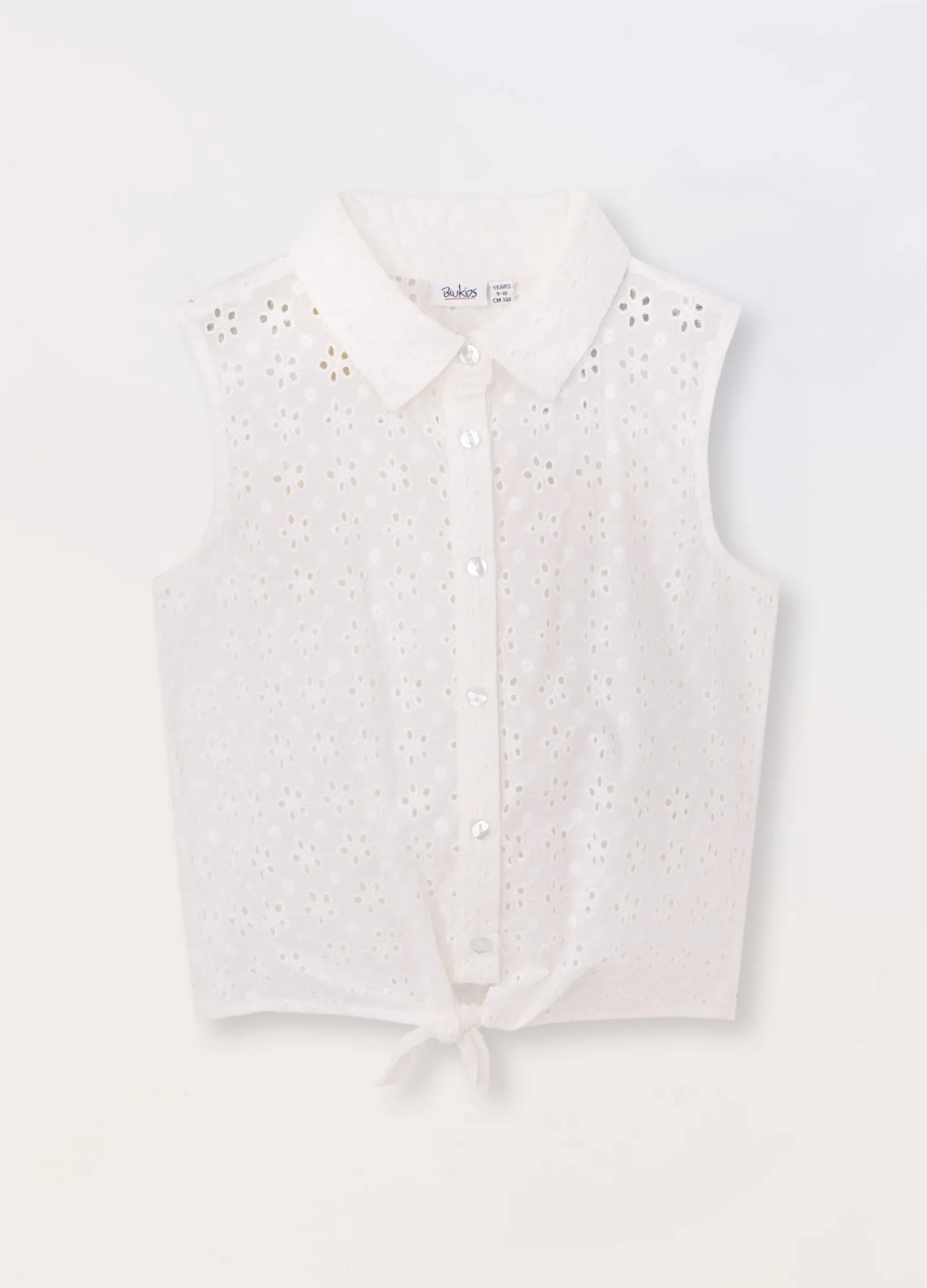 Blukids Camicia smanicata in puro cotone ragazza- Camicie