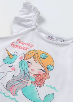 Blukids Canotta con stampa glitter bambina- T-shirt