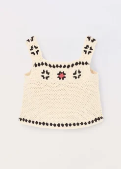 Blukids Canotta crochet in puro cotone neonata- T-shirt
