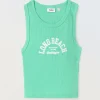 Blukids Canotta in costina di cotone stretch ragazza- T-shirt