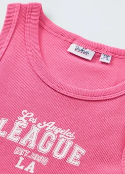 Blukids Canotta in costina di cotone stretch ragazza- T-shirt