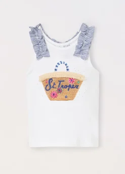 Blukids Canotta in jersey di cotone stretch bambina- T-shirt