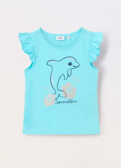 Blukids Canotta in jersey di puro cotone bambina- T-shirt