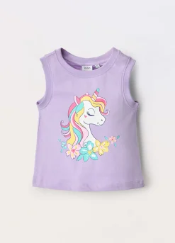 Blukids Canotta in jersey di puro cotone bambina- T-shirt