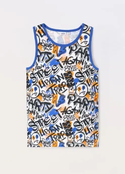 Blukids Canotta in jersey di puro cotone ragazzo- T-shirt