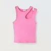 Blukids Canotta in misto cotone stretch con cut out ragazza- T-shirt