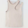 Blukids Canotta in misto cotone stretch con cut out ragazza- T-shirt