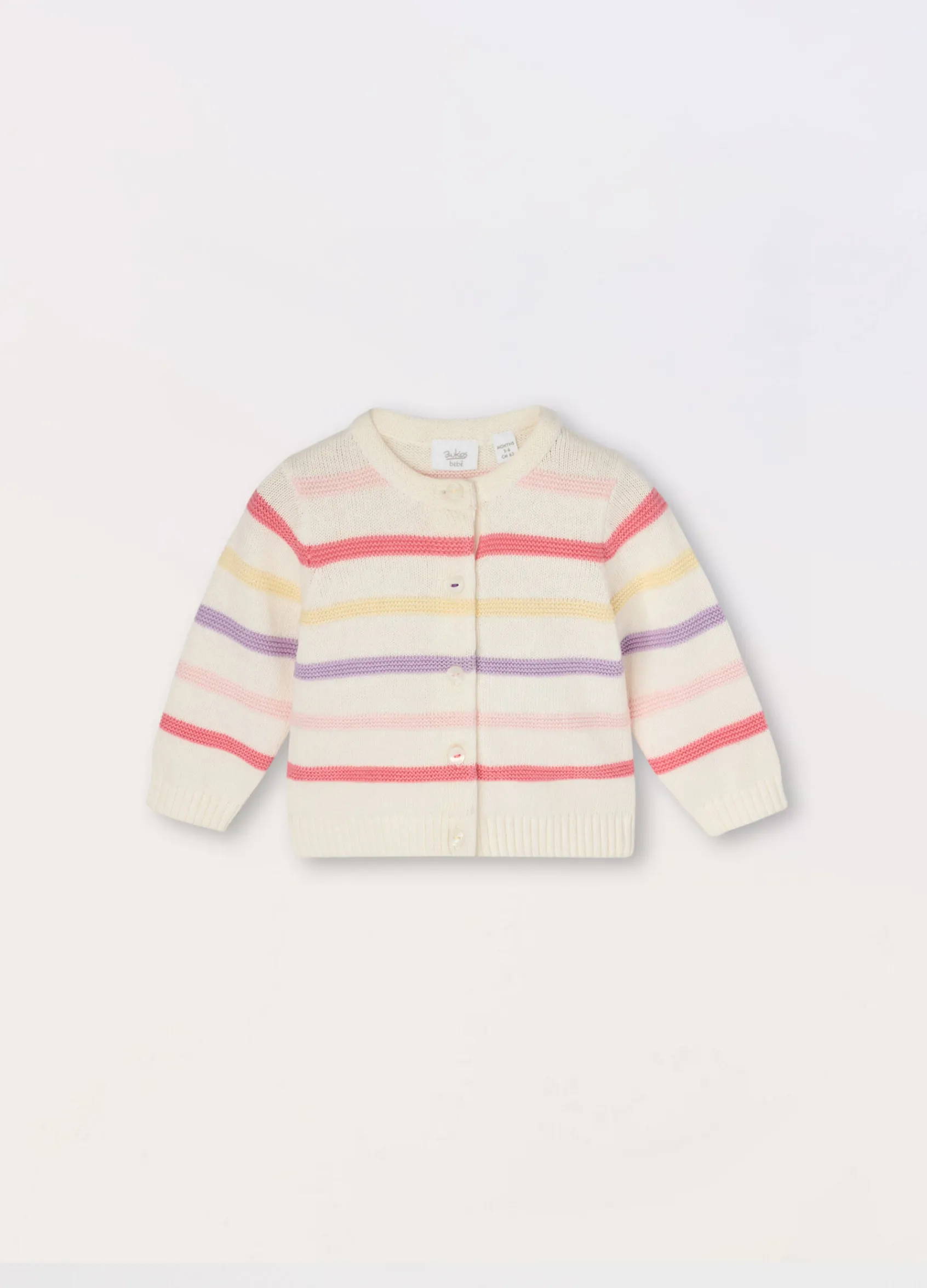 Blukids Cardigan girocollo in puro cotone neonata- Maglioncini