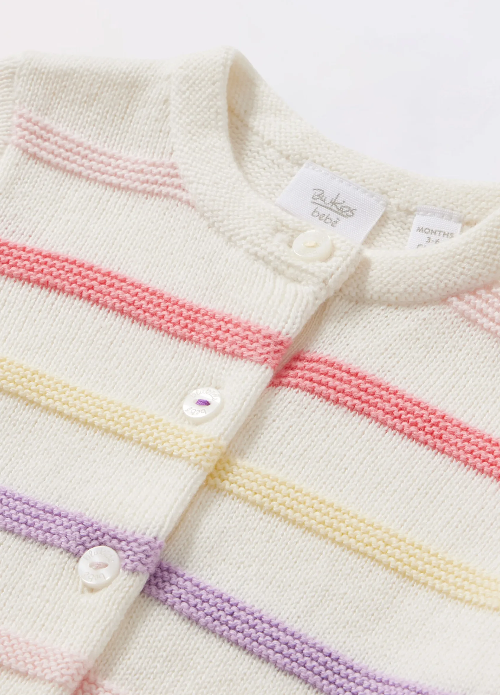 Blukids Cardigan girocollo in puro cotone neonata- Maglioncini