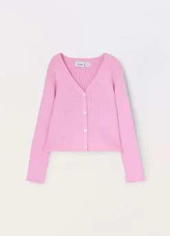 Blukids Cardigan in costina misto viscosa bambina- Maglioni