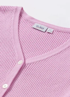 Blukids Cardigan in costina misto viscosa bambina- Maglioni