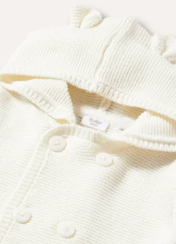 Blukids Cardigan in puro cotone tricot con cappuccio- Maglioncini