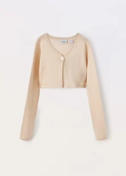 Blukids Cardigan misto viscosa e filo lurex bambina- Maglioni