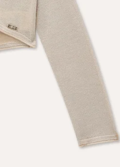 Blukids Cardigan scalda cuore in filo lurex bambina- Maglioni