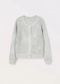 Blukids Cardigan tricot in misto cotone bambina- Maglioni