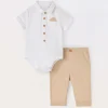 Blukids Completino in jersey stretch con body e pantalone neonato- Completini
