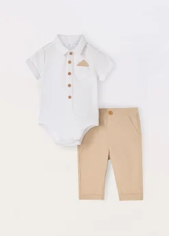 Blukids Completino in jersey stretch con body e pantalone neonato- Completini