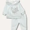 Blukids Completino in velours con ricami neonato- Completini